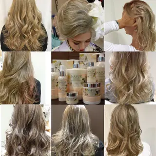 セミロング カラー ヘアアレンジ きむえり/髪質改善 /うねり広がり改善のヘアスタイル
