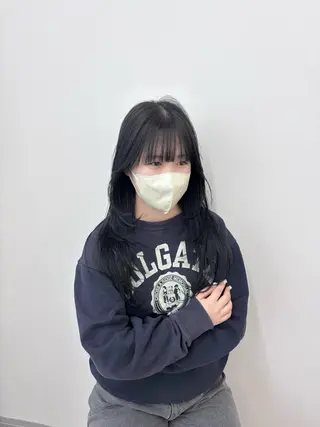 ロング カラー 鍋嶋 涼香のヘアスタイル