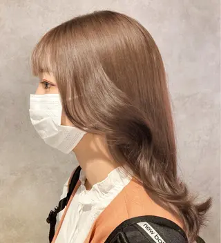 セミロング カラー スキバサミを使わない カット🌼唯🌼のヘアスタイル