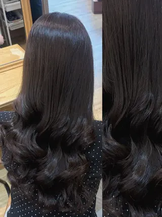 ロング カラー 髪質改善Wカラー ウルトワのアユカのヘアスタイル
