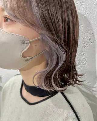 ミディアム カラー インナーカラー/レイ ヤーカット♡/マキシのヘアスタイル