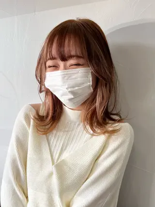 セミロング ブリーチ/デザイン/ Rurikaのヘアスタイル