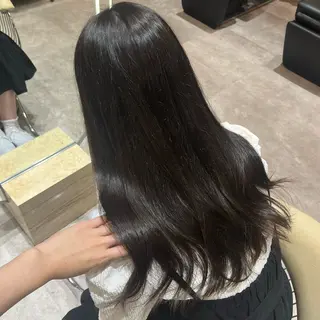 ロング カラー 顔周りカット/ 透明感カラー/ユナのヘアスタイル