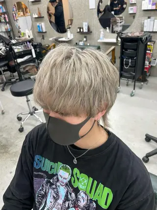 カラー メンズ Lull1人美容室 バレイヤージュのヘアスタイル