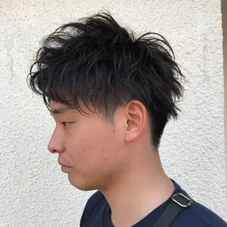 ショート カラー パーマ メンズ ニュアンスパーマ/ レイヤー/茶屋町のヘアスタイル