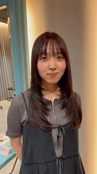 ロング レイヤーカット/ 透明感カラー/ きよのヘアスタイル