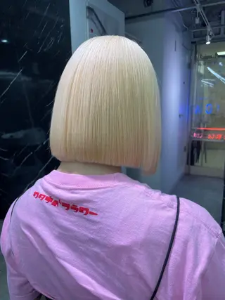 ミディアム カラー 🪸店長ハイトーン エクステmisakiのヘアスタイル