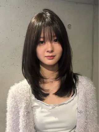 ミディアム カラー 韓国ヘア/wカラー レイヤー/RIN🎀のヘアスタイル