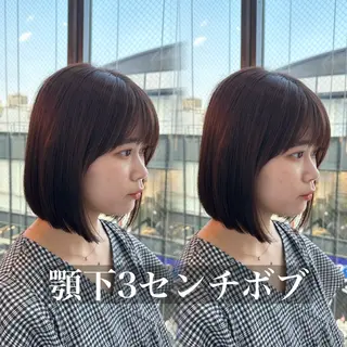 ミディアム パーマ ボブ　フレンチボブ/ レイヤー縮毛Yukiのヘアスタイル