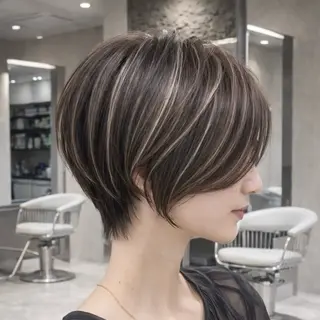 ショート カラー 《髪質改善✖️レイヤ ー🩶》ナオヤのヘアスタイル