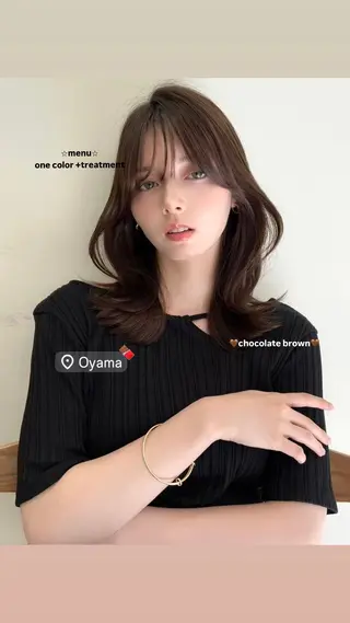 セミロング カラー 平山 紗有のヘアスタイル