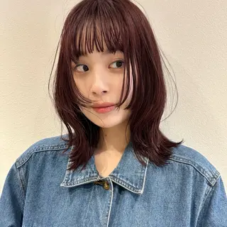 ミディアム カラー 🍊暖色×顔周り 🍊cocoroのヘアスタイル