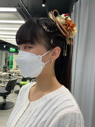 セミロング ヘアアレンジ 平野 優奈のヘアスタイル
