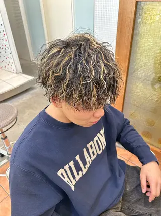 ショート パーマ メンズ 相模大野メンズ パーマ 仁翔のヘアスタイル