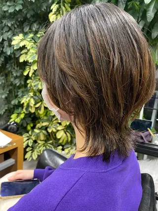 ミディアム ショート・ウルフ✂︎ 安住有咲子のヘアスタイル