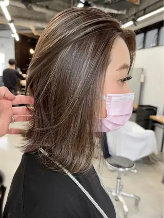ミディアム カラー ☀️東京→岡崎☀️ ハイライト青山彪雅のヘアスタイル
