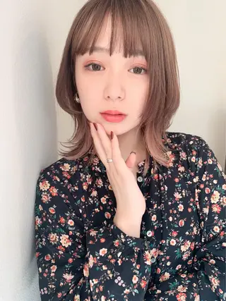 ミディアム カラー 髪質改善☆ 縮毛矯正miyuのヘアスタイル