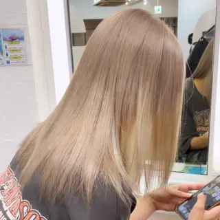 ロング カラー ブリーチなしピンク 赤井龍斗のヘアスタイル