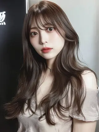 ロング カラー 優作 香椎カラー縮毛矯正のヘアスタイル