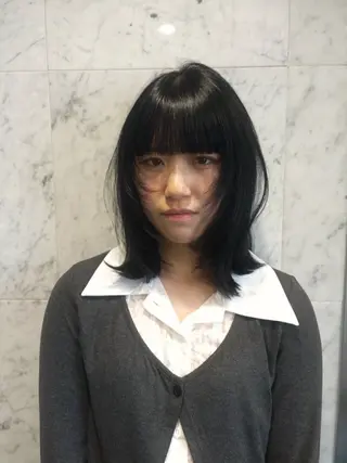 ミディアム カラー hachiyama rinaのヘアスタイル