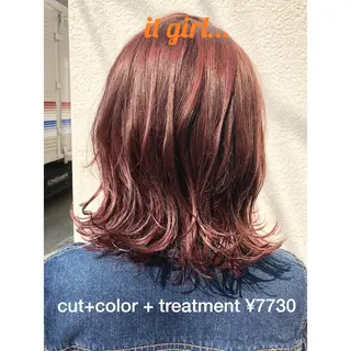 ミディアム カラー パーマ ヘアアレンジ 【白髪ぼかし 専門GBG】自由が丘のヘアスタイル