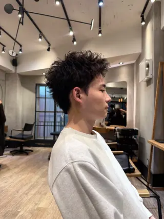 ショート パーマ メンズ メンズショート/ピン パーマ/新宿/フウガのヘアスタイル