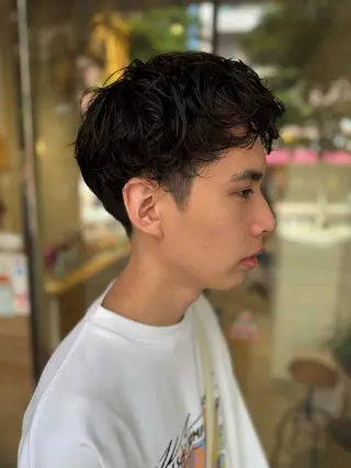 ショート パーマ メンズ 藤崎百道メンズカット Zina/森井唯央のヘアスタイル