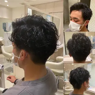 パーマ メンズ 白髪ぼかしデザイン ハイライト/宮本純登のヘアスタイル