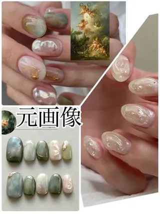 ネイル 渋谷/4週間取れない フィルイン/パラのネイルデザイン