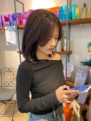 ミディアム カラー ナチュラルヘア🫧 ナナミのヘアスタイル