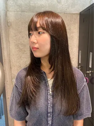 ロング カラー 透明感カラー/縮毛/ chino🍀のヘアスタイル