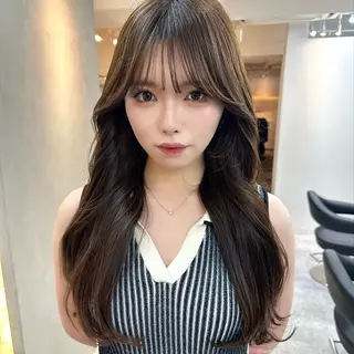 ロング カラー ミディアムレイヤー 添田晃基のヘアスタイル