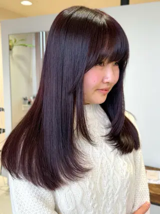 カラー 暖色/レイヤーカット /艶髪/髪質改善/のマツエク・マツパデザイン