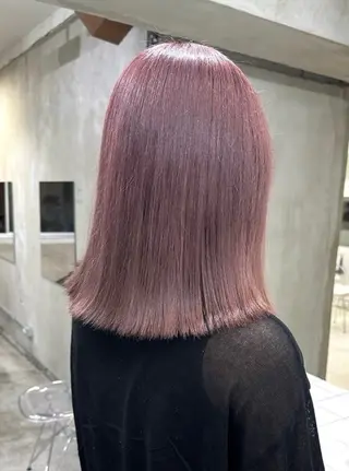 カラー まろみ暖色×ボブ ×chia🕯のヘアスタイル