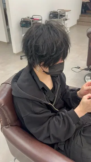 パーマ ヘアアレンジ メンズ qualiaクオリア クラモチ　タクミのヘアスタイル