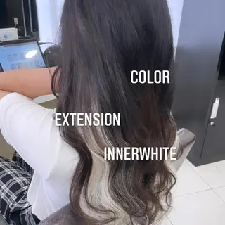 ロング カラー エクステ🩵ブリーチ 韓国ヘア🩵KAEのヘアスタイル