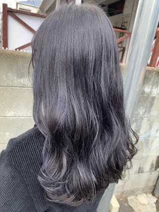 セミロング カラー hub hair レイヤー/透明感のヘアスタイル