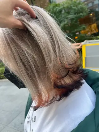 ミディアム 渋谷ハイトーン/ デザインカラー阿部のヘアスタイル