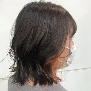 ミディアム カラー カトウ ユウカのヘアスタイル
