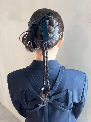 カラー セミロング ヘアアレンジ ITbyALBUM 浦和店のヘアスタイル