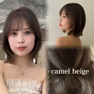ミディアム カラー 顔周り\エクステ\ 透明感カラー\まりんのヘアスタイル