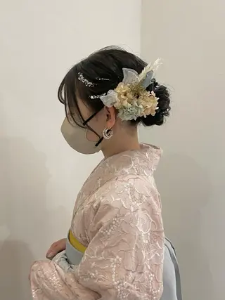 ミディアム ヘアアレンジ Mikazuki オーナーTeradaのマツエク・マツパデザイン