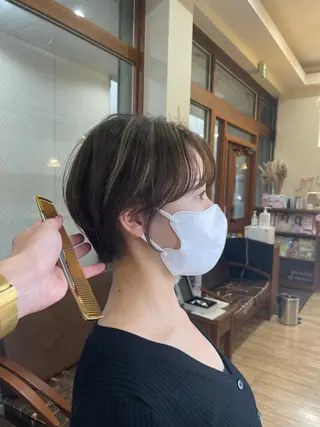 ショート カラー パーマ KAKKY/ショート レイヤー/千種/池下のヘアスタイル