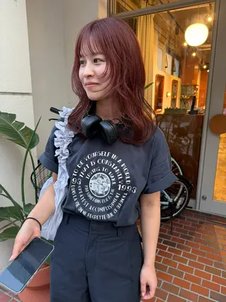 ミディアム カラー ショート/パーマ /muku サリのヘアスタイル