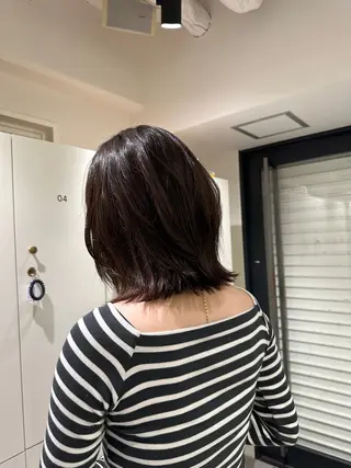 ミディアム 切りっぱなし/髪質 改善矯正/さやか🫧のヘアスタイル