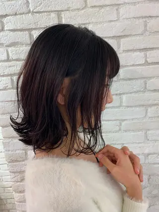 ミディアム カラー パーマ ヘアアレンジ マツエク・マツパ レイヤー&カラー 人気美容師倉崎涼のヘアスタイル