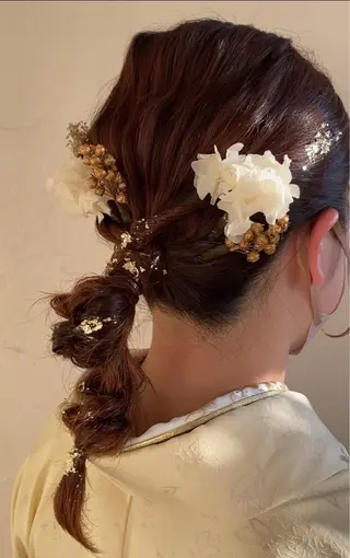 ロング ヘアアレンジ お呼ばれヘア｜ 金山｜山本夏菜のヘアスタイル