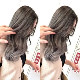 セミロング バレイヤージュ ボブ🌈ナツヤのヘアスタイル