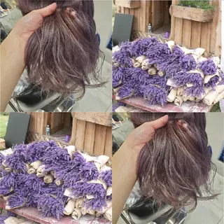 ロング カラー ヘアアレンジ オリーブ透明感カラー 表参道/MIKUのヘアスタイル