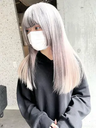 ロング カラー ヘアアレンジ lani ブリーチ /ダブルカラーのヘアスタイル
